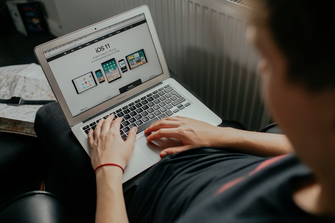 person browsing online collection