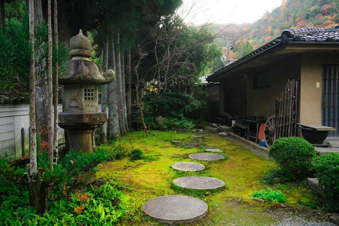 traditional garden scene