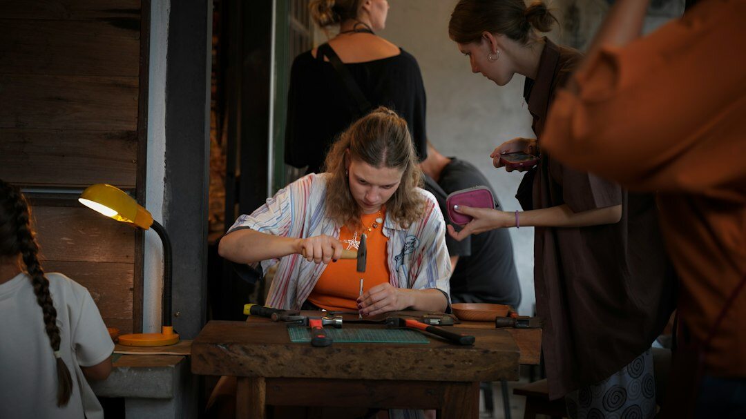 group of people crafting together